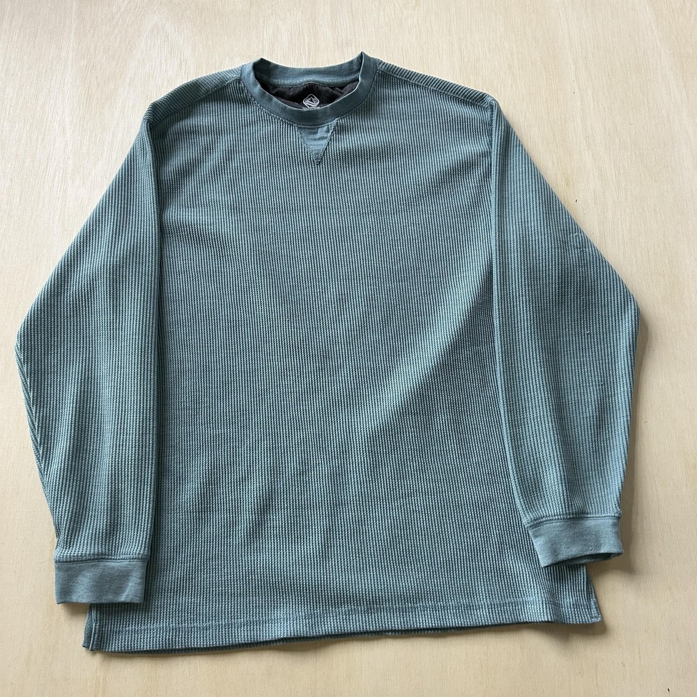 Alpine Lakes Shirt Mens XL Green Thermal Waffle Knit Long Sleeve Base Layer